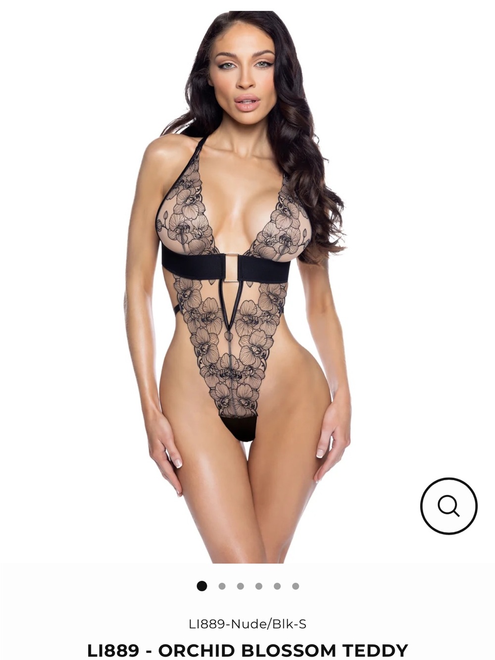 Roma Floral Lace Teddy Black Small NWT